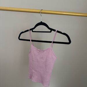 Zara Pink Ribbed Camisole Top